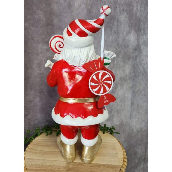 Peppermint Square Red Retro Santa Claus Christmas Candy Sweets Figurine 12.5" - Picture 8 of 9